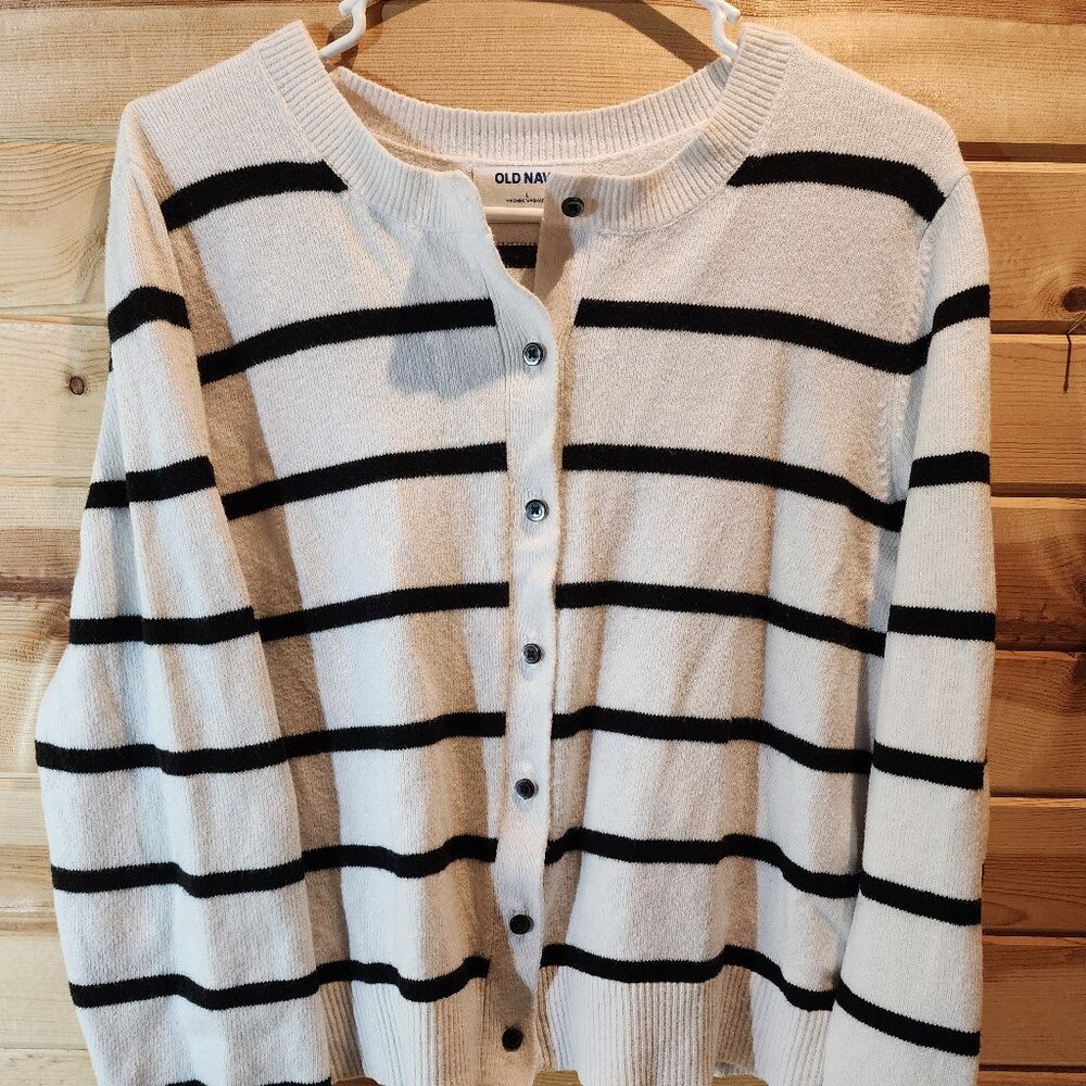 Old Navy Striped Button-Front Cardigan Sweater – Women’s Large
